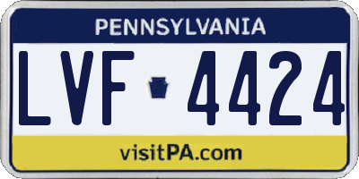 PA license plate LVF4424