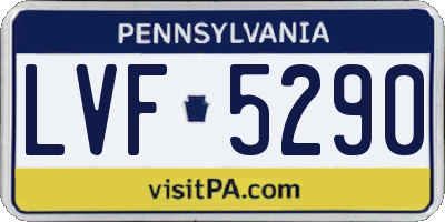 PA license plate LVF5290