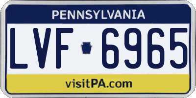 PA license plate LVF6965