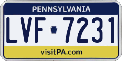 PA license plate LVF7231