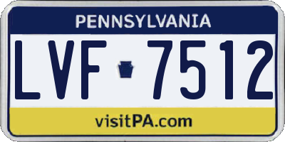 PA license plate LVF7512