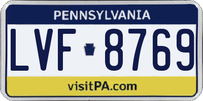PA license plate LVF8769