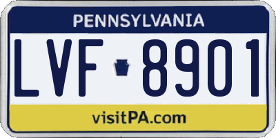 PA license plate LVF8901