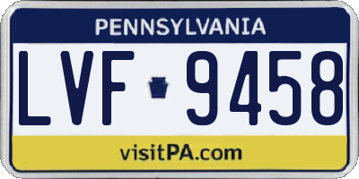 PA license plate LVF9458
