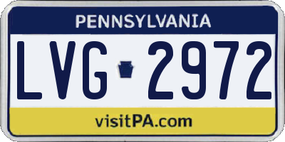 PA license plate LVG2972