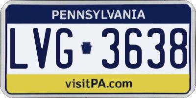 PA license plate LVG3638