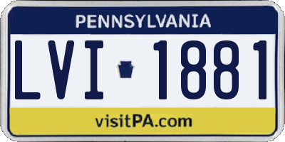 PA license plate LVI1881