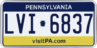 PA license plate LVI6837