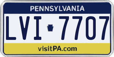 PA license plate LVI7707