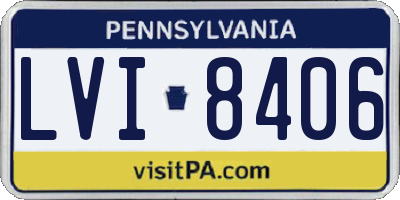 PA license plate LVI8406