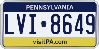 PA license plate LVI8649