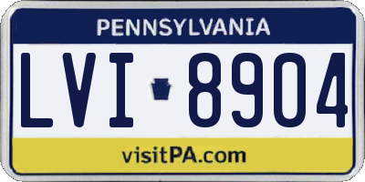 PA license plate LVI8904