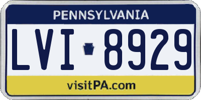 PA license plate LVI8929