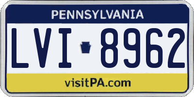 PA license plate LVI8962