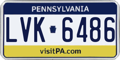 PA license plate LVK6486