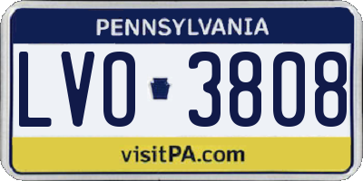 PA license plate LVO3808