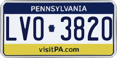 PA license plate LVO3820