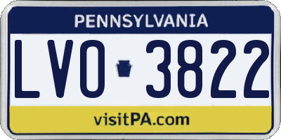 PA license plate LVO3822
