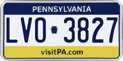 PA license plate LVO3827