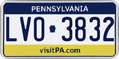 PA license plate LVO3832