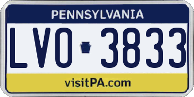 PA license plate LVO3833