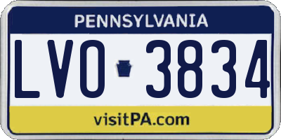 PA license plate LVO3834