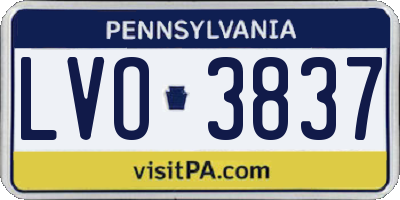 PA license plate LVO3837