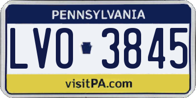 PA license plate LVO3845