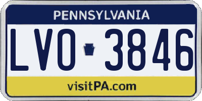 PA license plate LVO3846