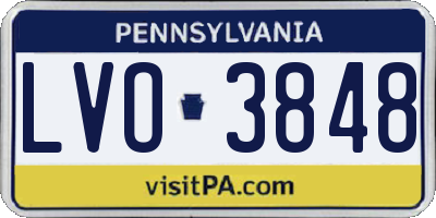 PA license plate LVO3848