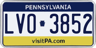 PA license plate LVO3852