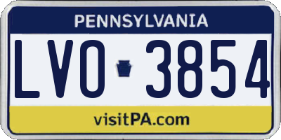 PA license plate LVO3854
