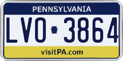 PA license plate LVO3864