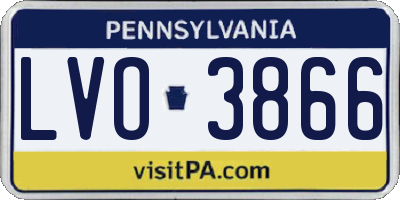 PA license plate LVO3866