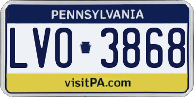 PA license plate LVO3868
