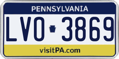 PA license plate LVO3869