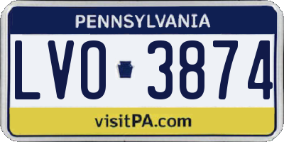 PA license plate LVO3874