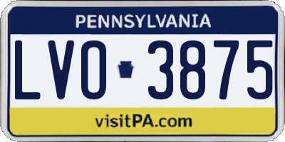 PA license plate LVO3875