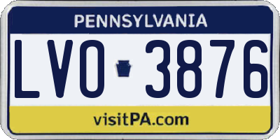 PA license plate LVO3876