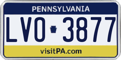 PA license plate LVO3877