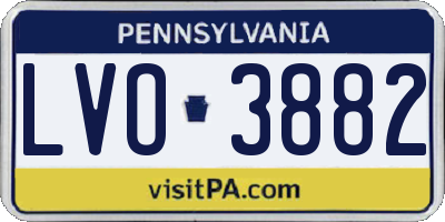 PA license plate LVO3882