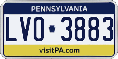 PA license plate LVO3883