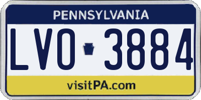 PA license plate LVO3884