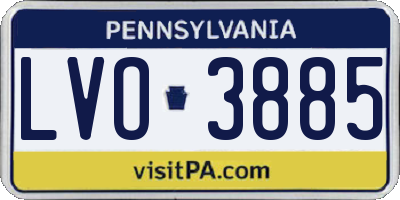 PA license plate LVO3885