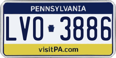 PA license plate LVO3886