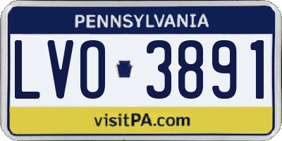 PA license plate LVO3891