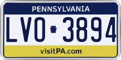 PA license plate LVO3894