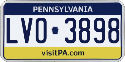 PA license plate LVO3898