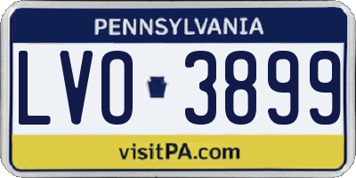 PA license plate LVO3899