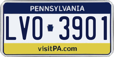 PA license plate LVO3901